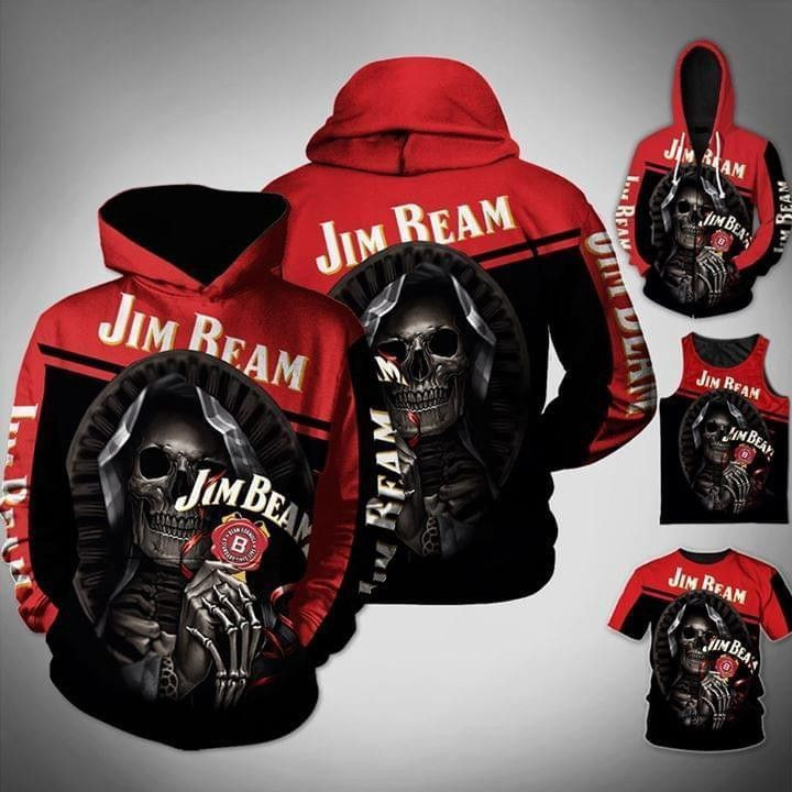 Skull Jim Beam Wine 3D All Over Print Hoodie & Zip Hoodie