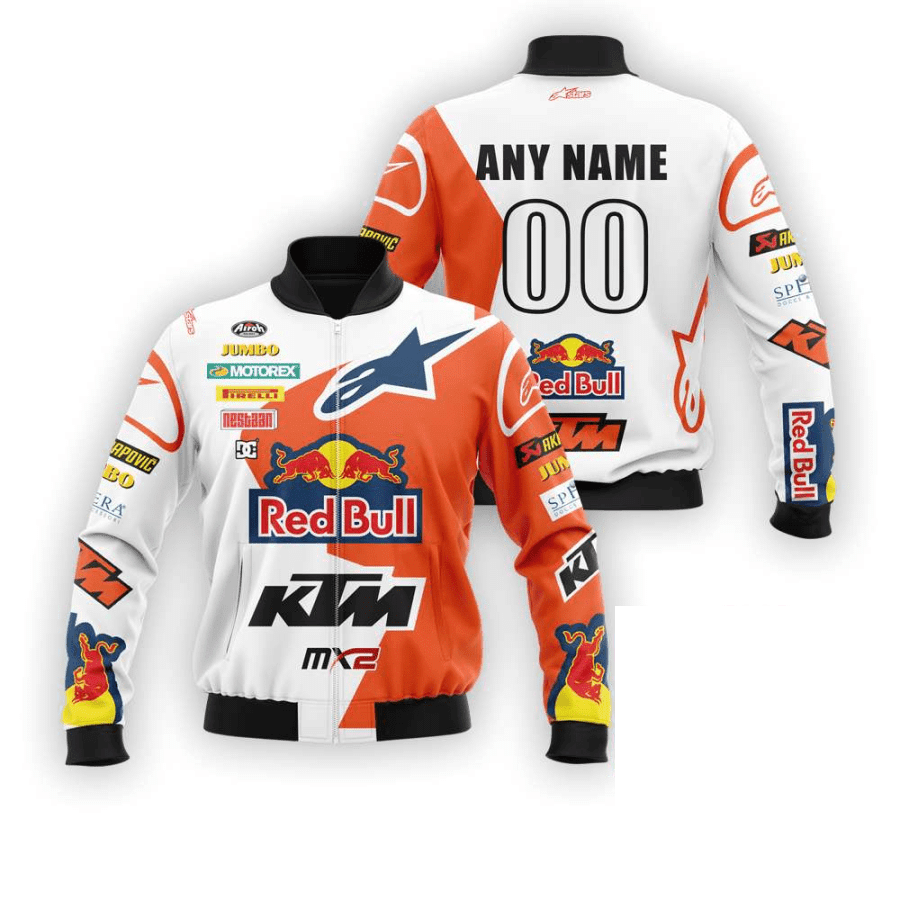 Personalized Red Bull Ktm Factory Motogp Racing Mx2 Bomber Jacket 803