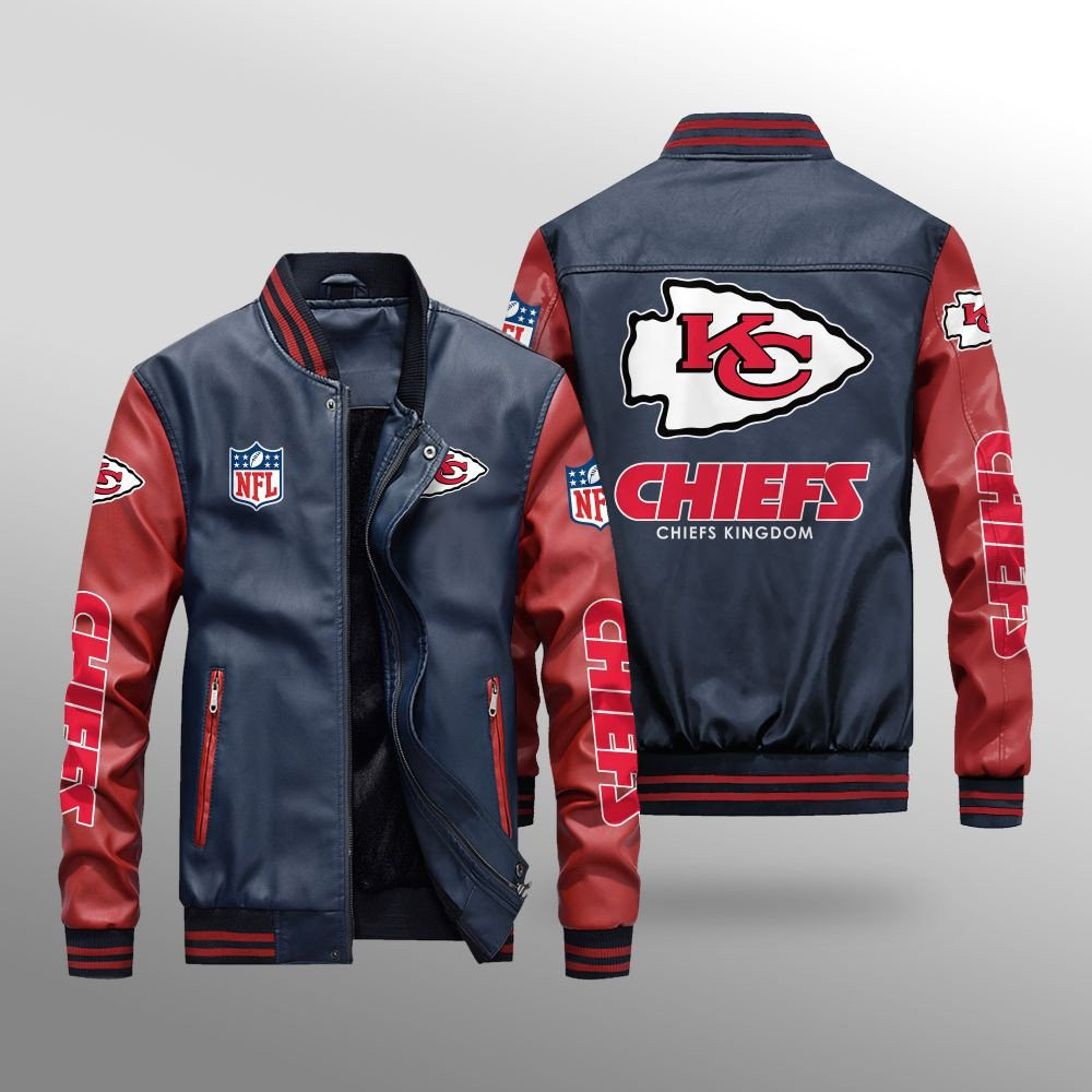 Kansas City Chiefs Leather Bomber Jacket BG22