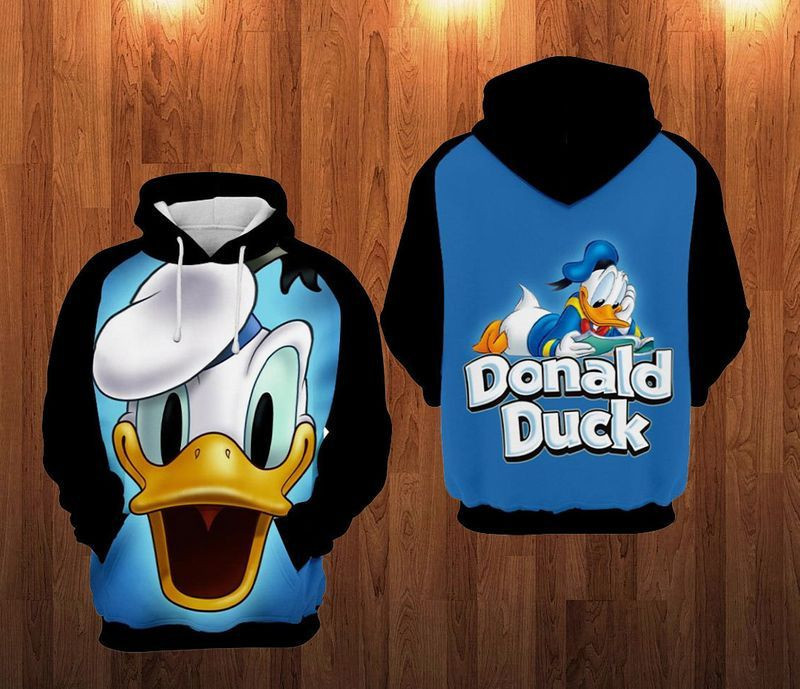 Donald Duck Over Print 3d Hoodie Zip Hoodie 3