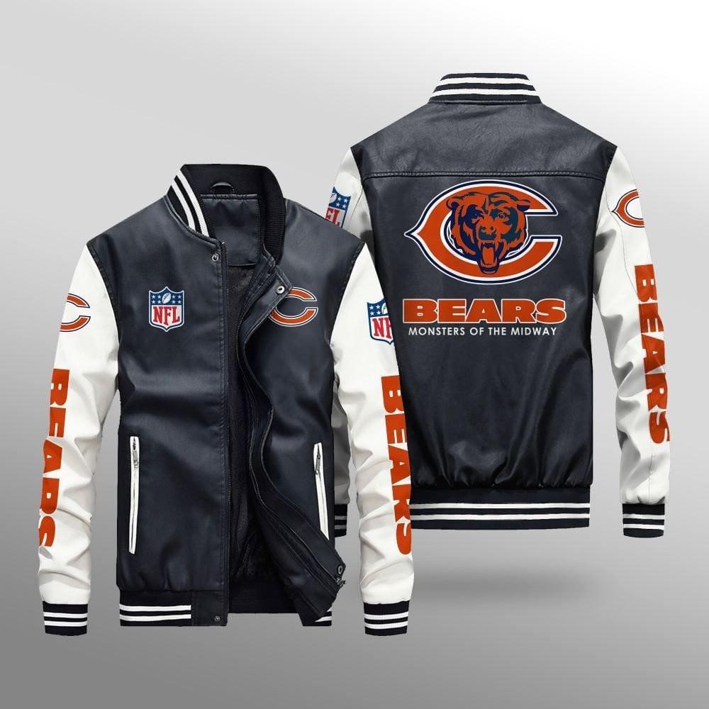 Chicago Bears Leather Bomber Jacket BG19