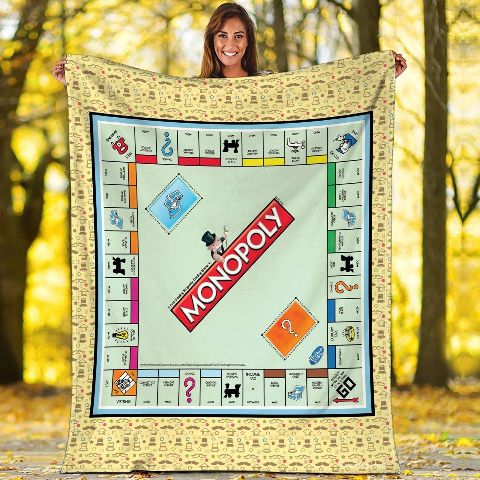 Board Game Monopoly Blanket Monopoly Fleece Sherpa Blanket