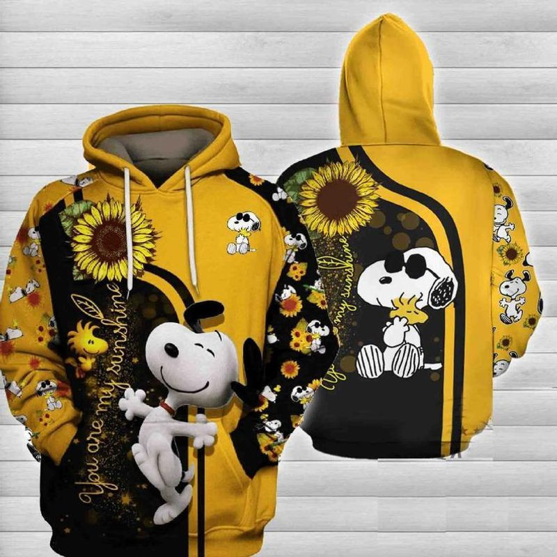 Snoopy Sunflower You Are My Sunshine 3d Hoodie Zip Hoodie