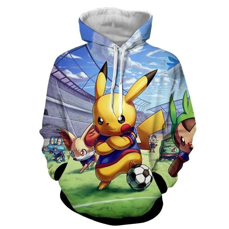 Pokemon Pikachu Soccer Football Full Over Print 3d Hoodie Zip Hoodie