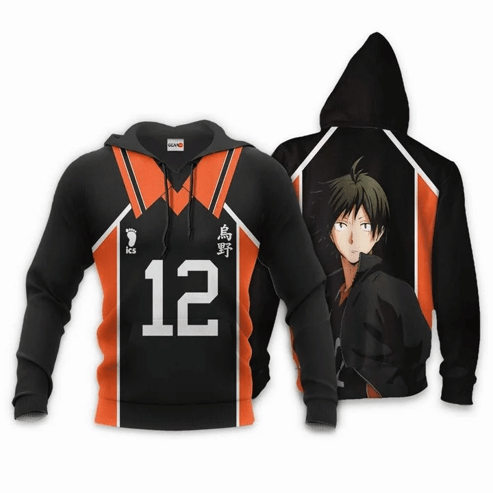 Tadashi Yamaguchi Karasuno Haikyuu Number 12 3d Hoodie Zip Hoodie