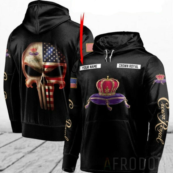 Custom Name Skull Crown Royal Hoodie, Gift For Fan 3d All Over Print Shirt Hoodie 150