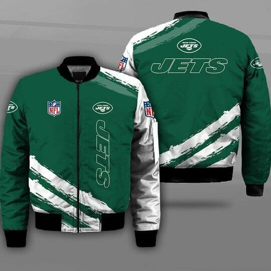 New York Jets Green White Bomber Jacket V3