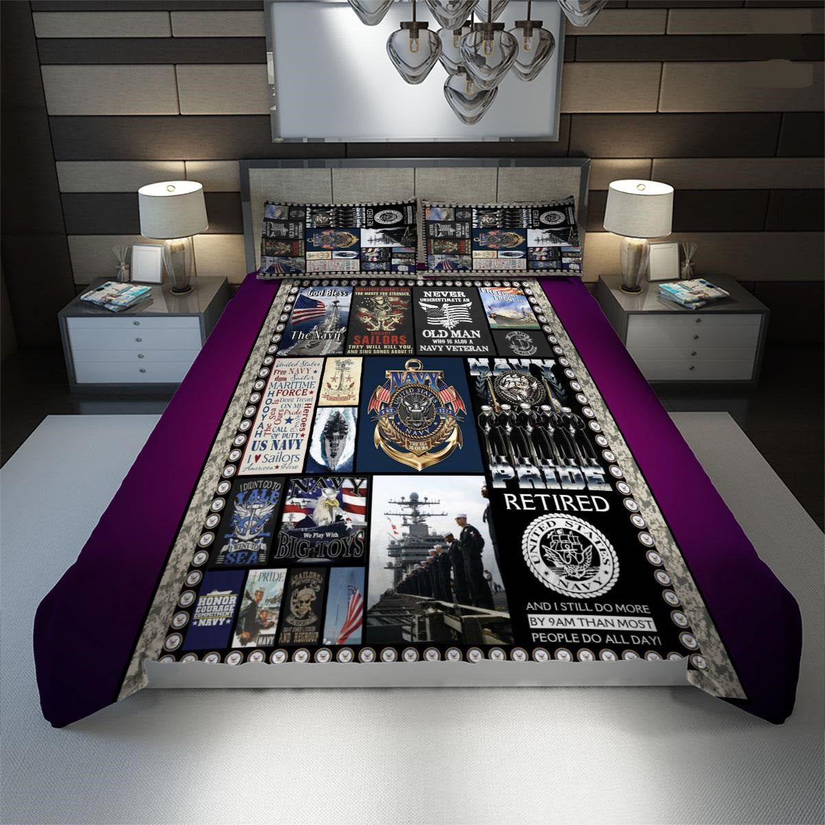 Veteran Bedding Set Navy We Play With Big Toys Duvet Covers