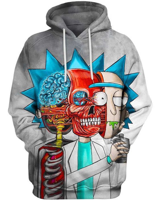 Rick Skull Rick And Morty 3D All Over Print Hoodie & Zip Hoodie