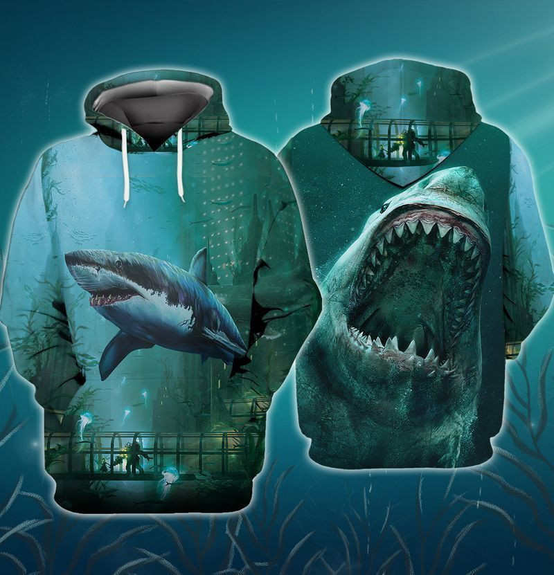 Shark Aquarium 3d Hoodie All Over Printed Hoodie