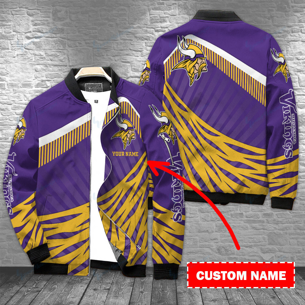 Minnesota Vikings Personalized Bomber Jacket BG398