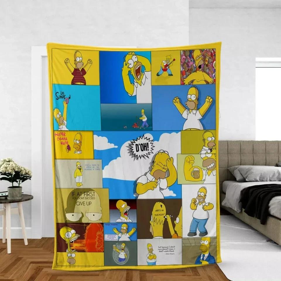 Homer Simpson Fleece Sherpa Blanket