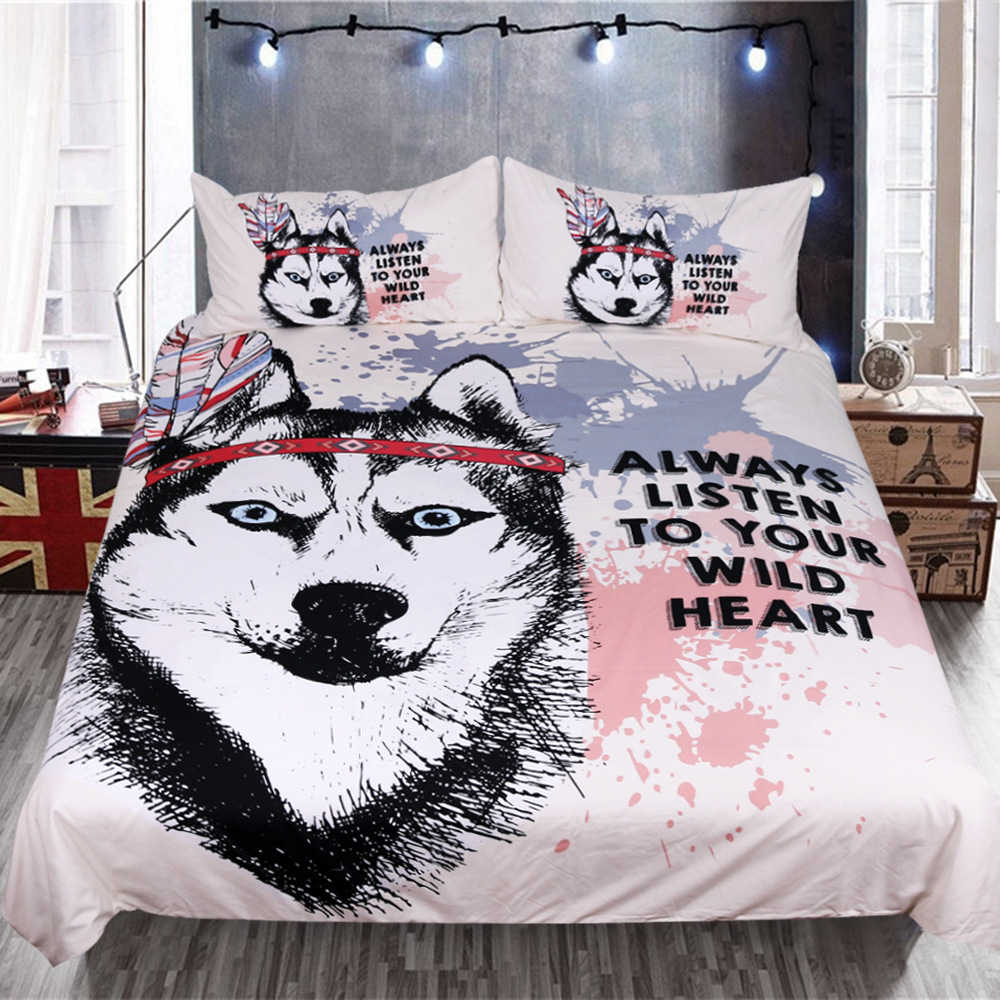 Wolf Bedding Set Always Listen To Your Wild Heart Duvet Covers