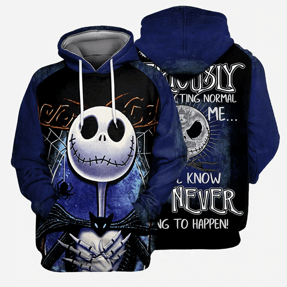 Jack Skellington People Should Seriously Stop Expecting Normal From Me 49 Cartoon Graphic Outfits Aop Hoodie 917