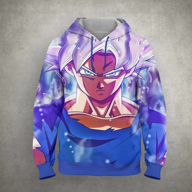Goku Blue Saiyan Cartoon Dragon Ball 43 Over Print 3d Hoodie Zip Hoodie