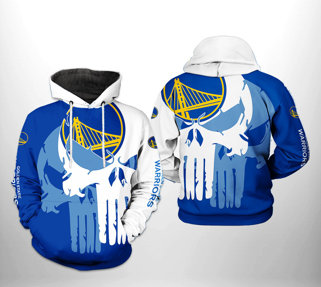 Golden State Warriors Team Skull 3D All Over Print Hoodie & Zip Hoodie