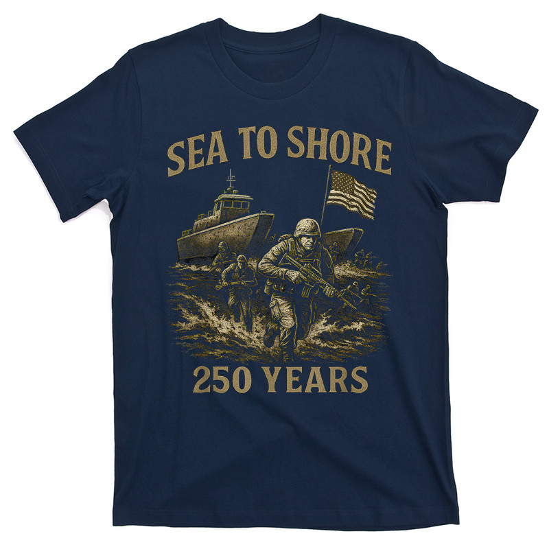 Sea To Shore 250 Years U.S. Soldiers And Amphibious Military T-Shirt