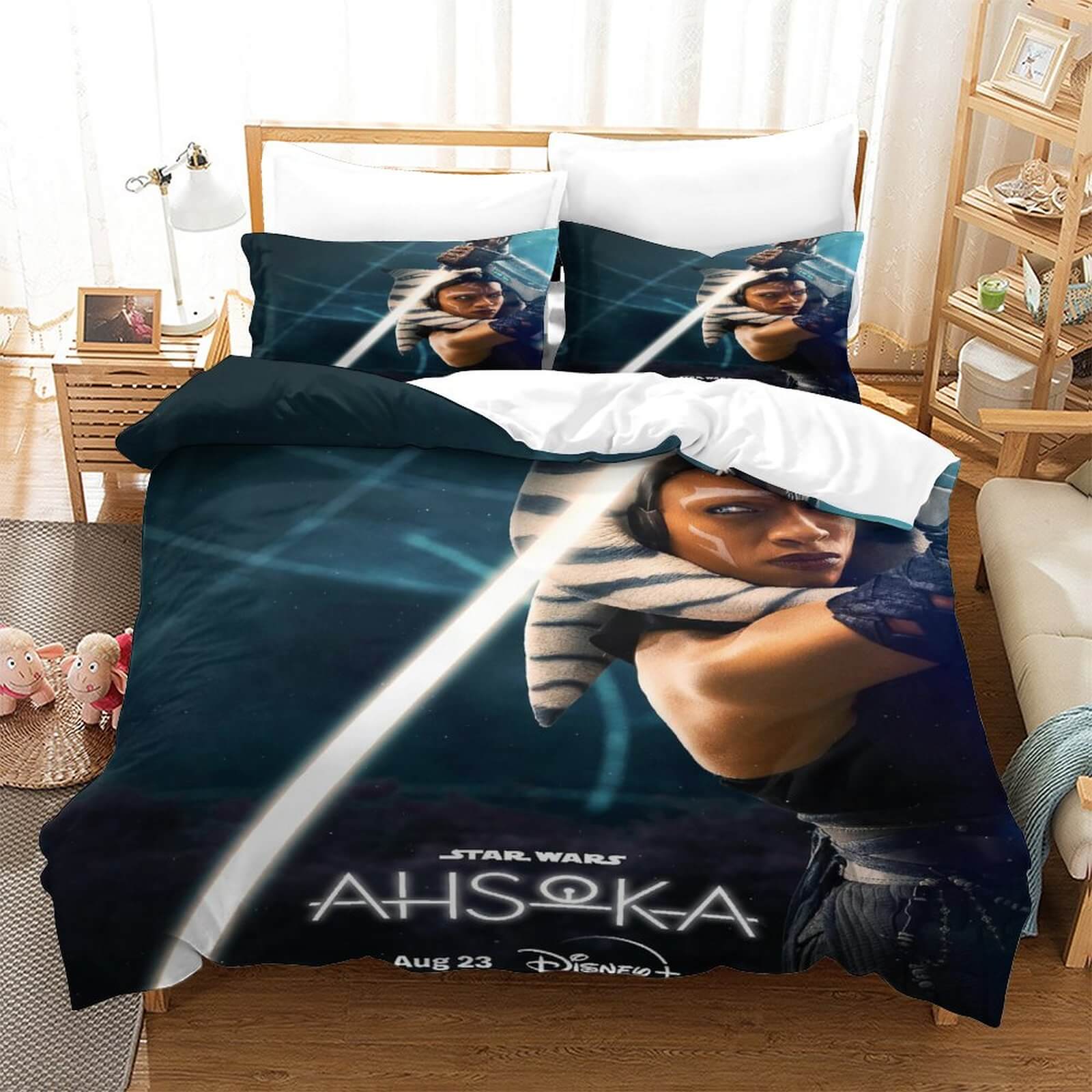 SW Bedding Set SW Ahsoka Fighting Pose Duvet Covers