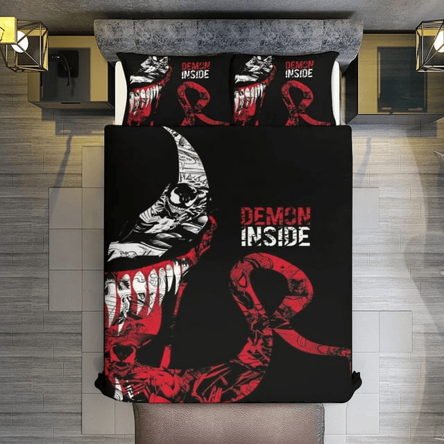 Venom Bedding Set MV Venom THe Demon Inside Duvet Covers Black