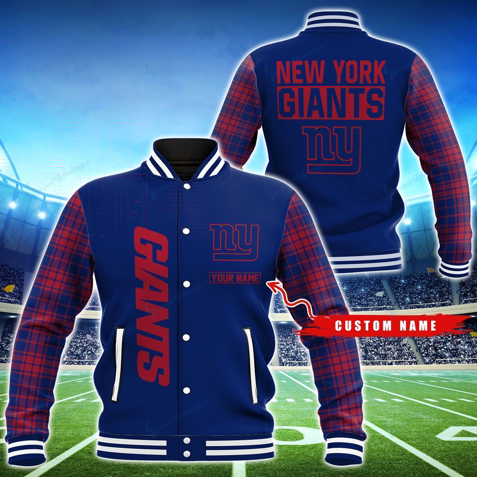 New York Giants Personalized Baseball Jacket BG53