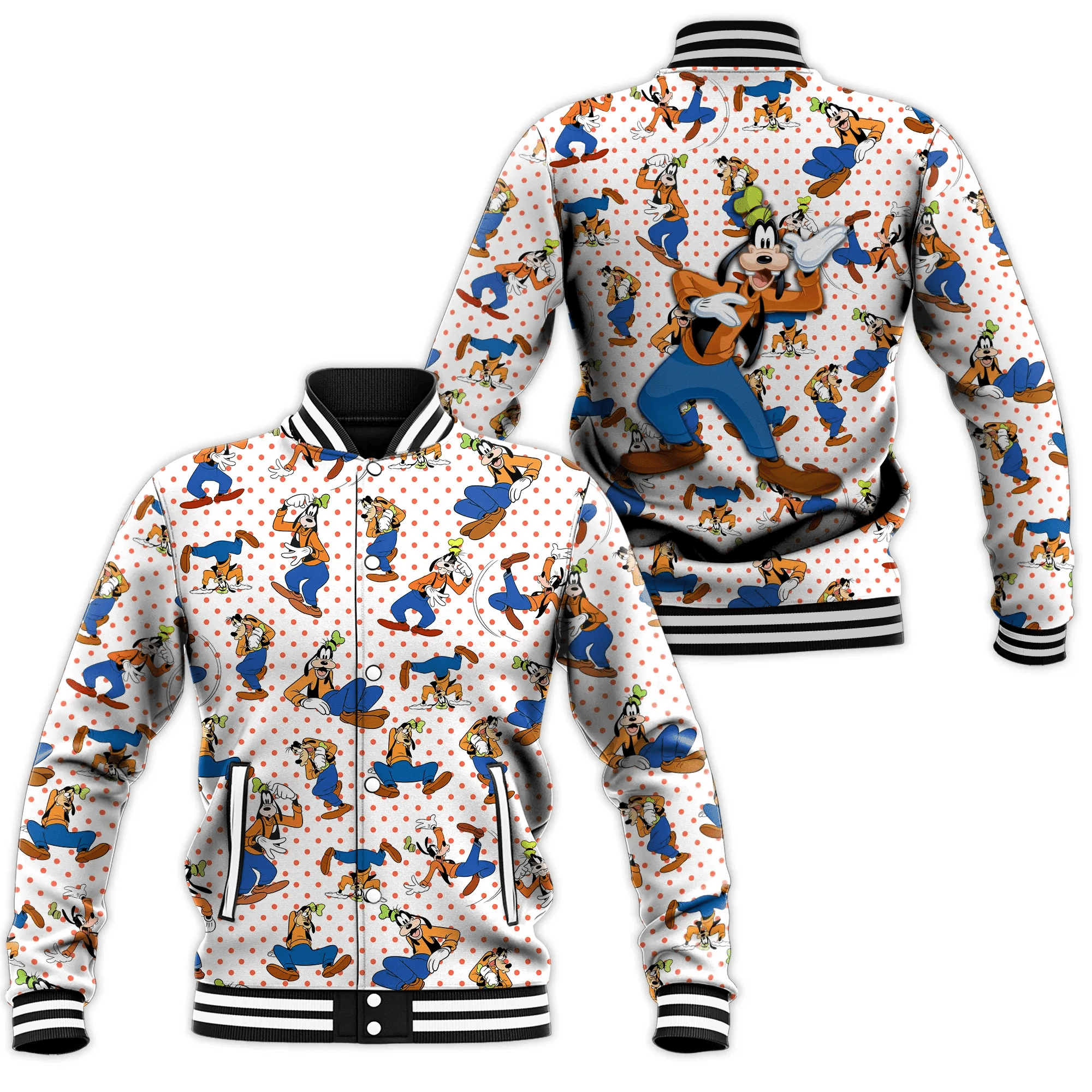 Goofy Mickey Comics Disney Cartoon Pattern 520 Gift Lover Baseball Jacket