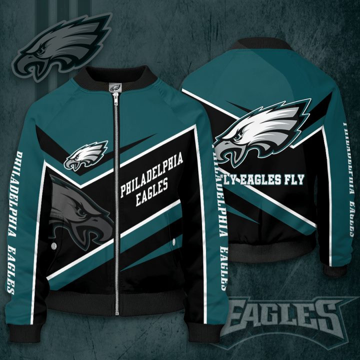 Philadelphia Eagles Black Green Bomber Jacket