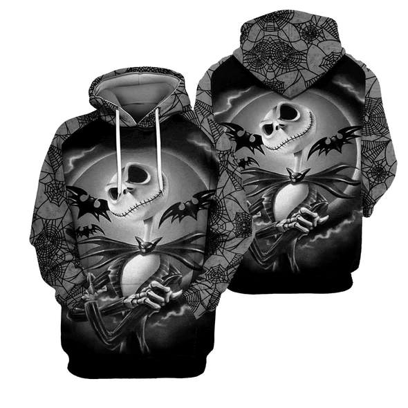 Jack Skellington The Nightmare Before Christmas 77 Cartoon Graphic Outfits Aop Hoodie, Zip Hoodie