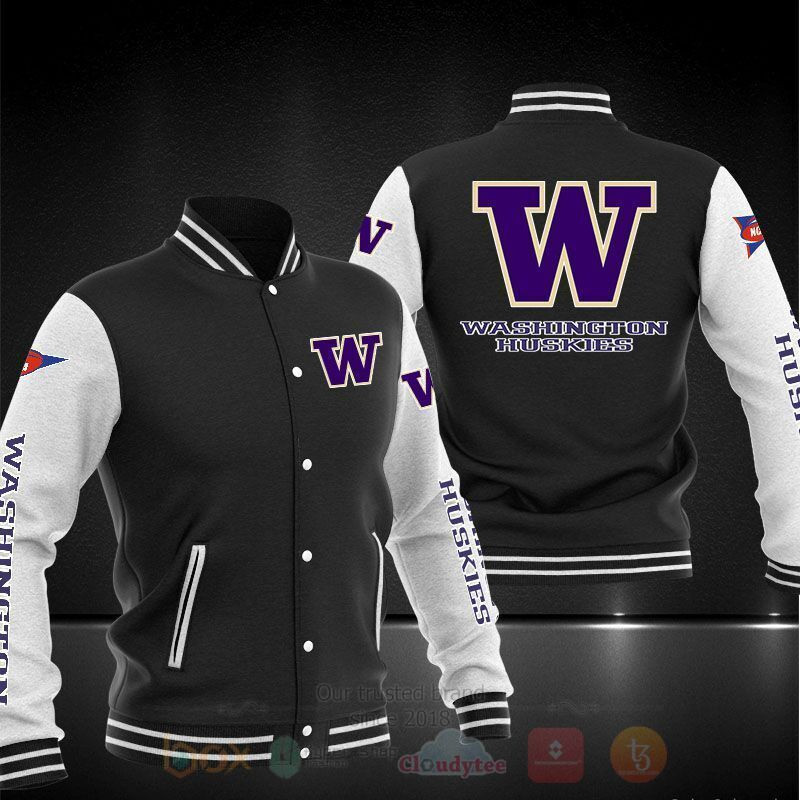 Washington Huskies Black Baseball Jacket