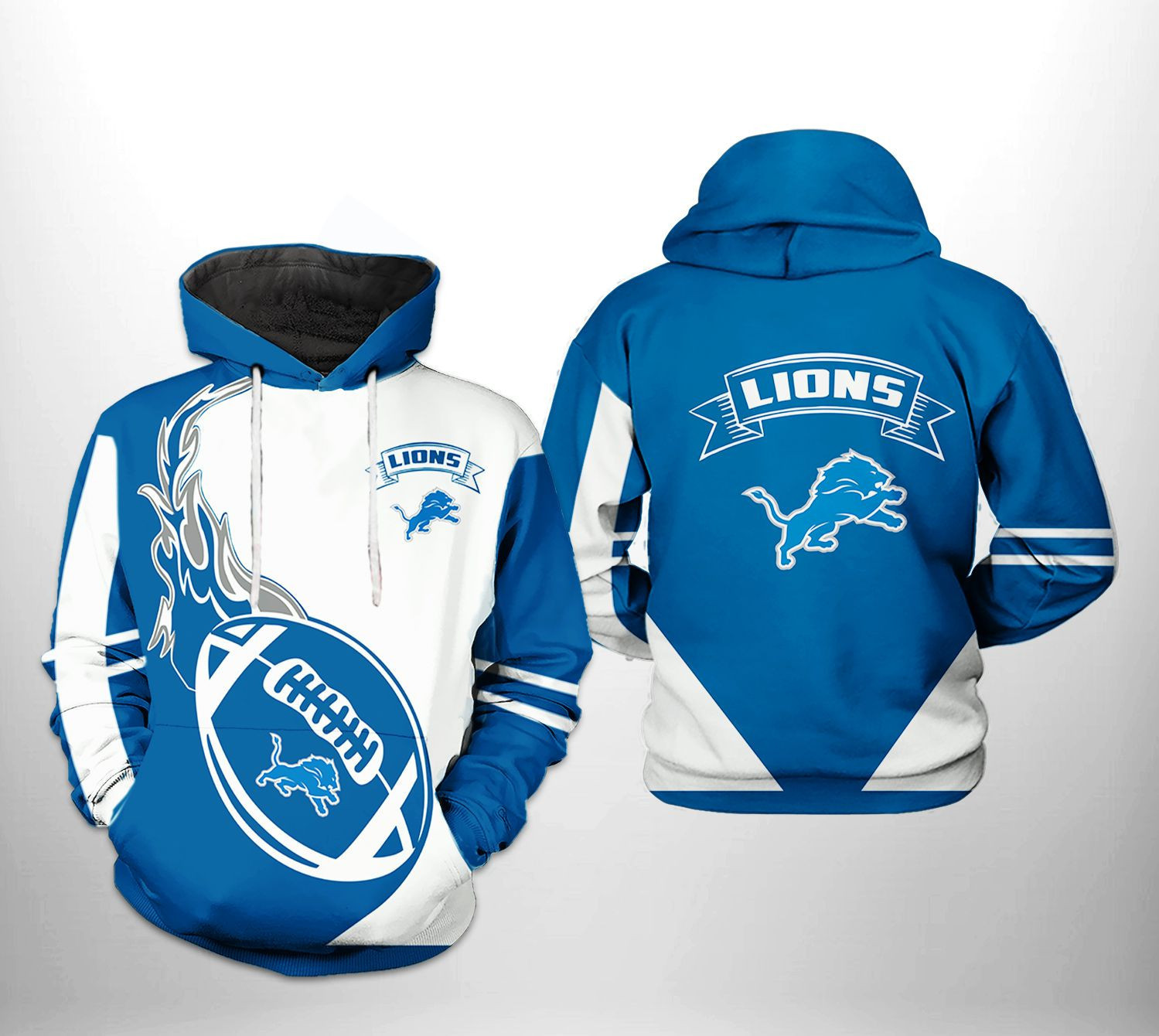 Detroit Lions Classic 3D All Over Print Hoodie & Zip Hoodie