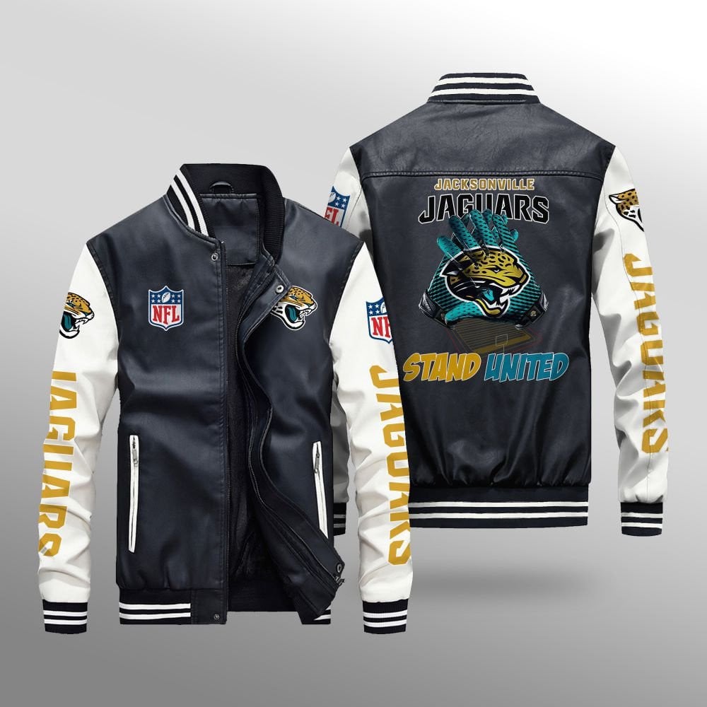 Jacksonville Jaguars Leather Bomber Jacket BG53