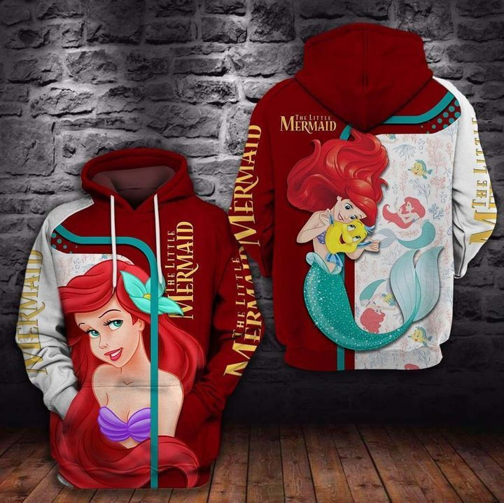Ariel The Little Mermaid With Love 3d Hoodie Zip Hoodie