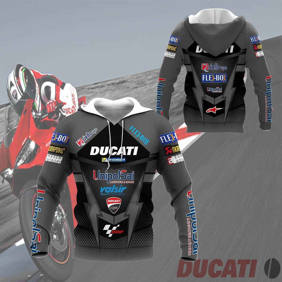 Ducati Shirt 226, 3d Hoodie Zip Hoodie