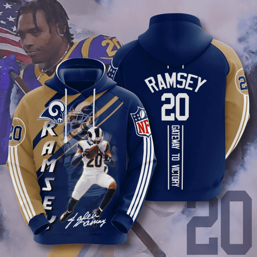 Los Angeles Rams Jalen Ramsey 3D All Over Print Hoodie & Zip Hoodie