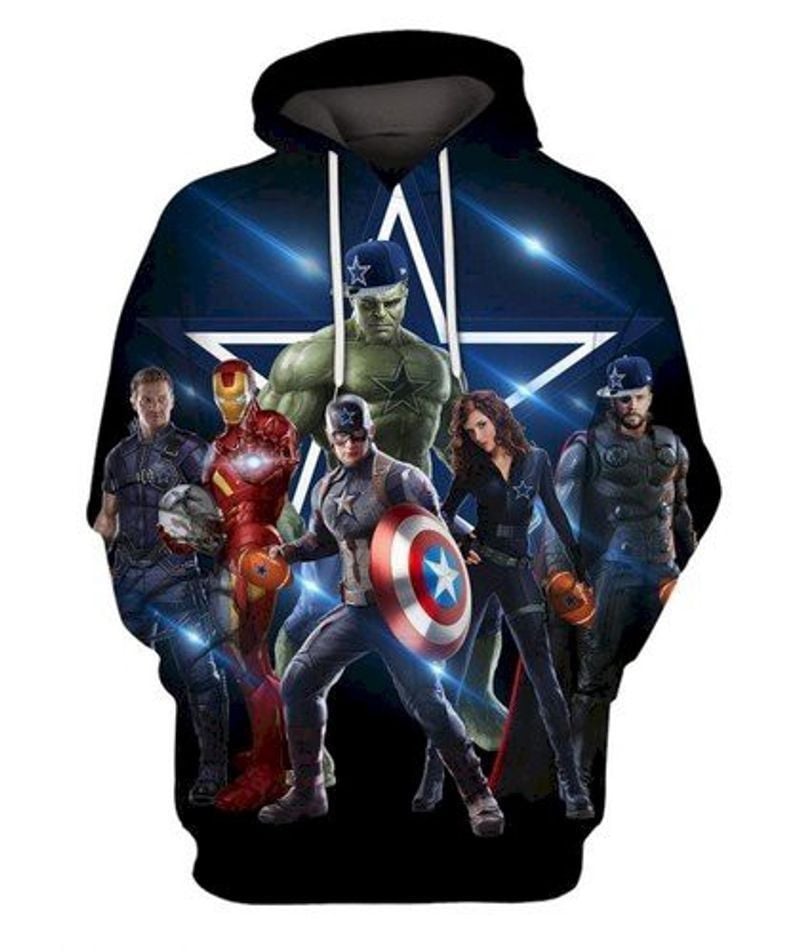League Avenger Black All Over Printed 3d Hoodie