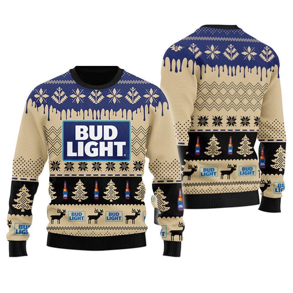 Chevron Pattern Bud Light Ugly Christmas Sweater