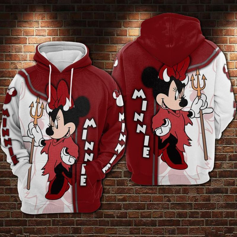 Minnie Mouse Cute Devil Over Print 3d Hoodie Zip Hoodie