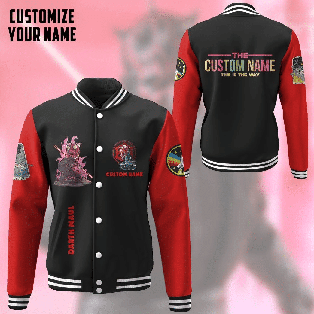 Gearhumans 3d Star Wars Darth Maul Custom Name Baseball Jacket 20
