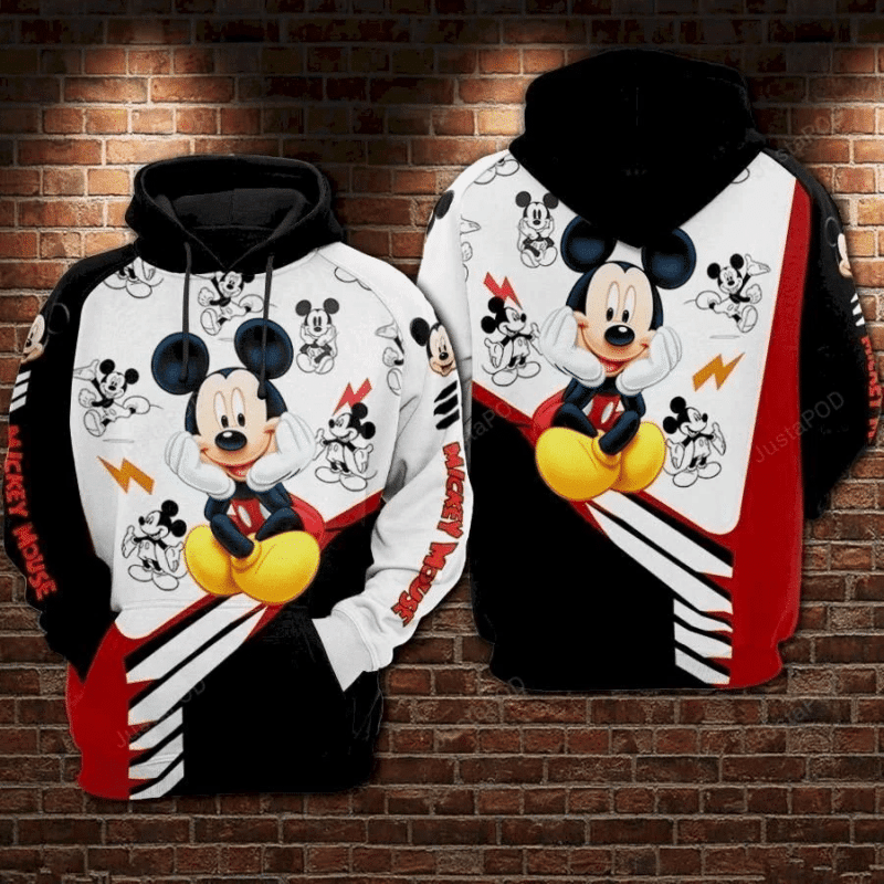 Mickey 3d All Over Print Hoodie, Zip-up Hoodie 001