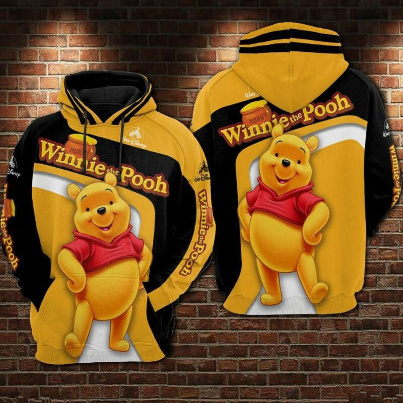 Winnie The Pooh Walt Over Print 3d Hoodie Zip Hoodie