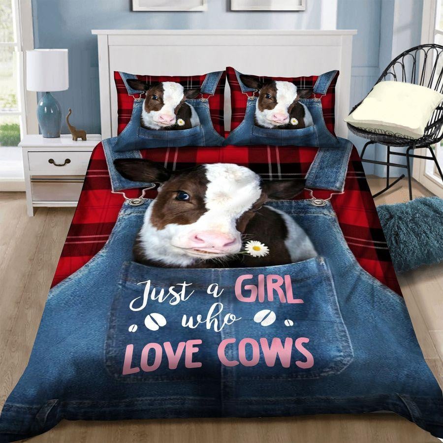 Cow Bedding Set A Girl Who Loves Cows Duvet Covers Blue