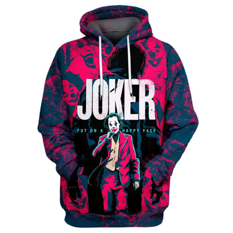 Dc Joker Hoodie Put On A Happy Face Shirt Joker Hoodie Joker Tee Red Hoodie Zip Hoodie