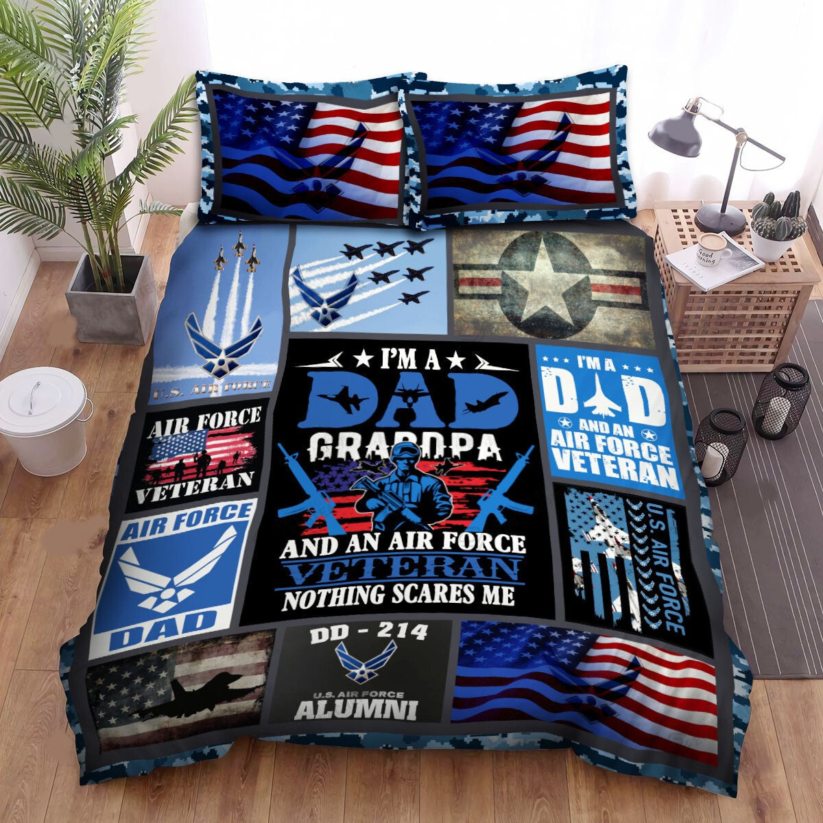 Veteran Bedding Set I'm A Dad Grandpa And An Air Force Veteran Duvet Covers