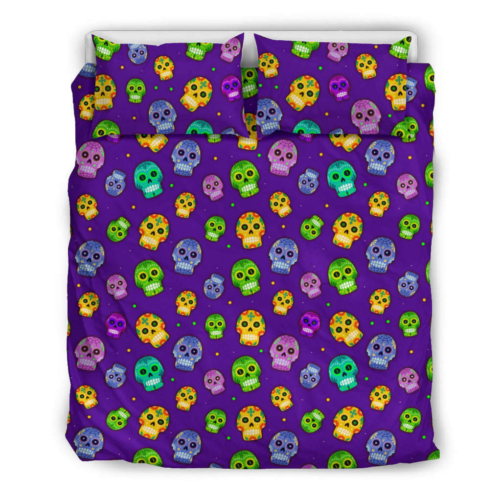 Skull Bedding Set Muerto Sugar Skulls Pattern Duvet Covers