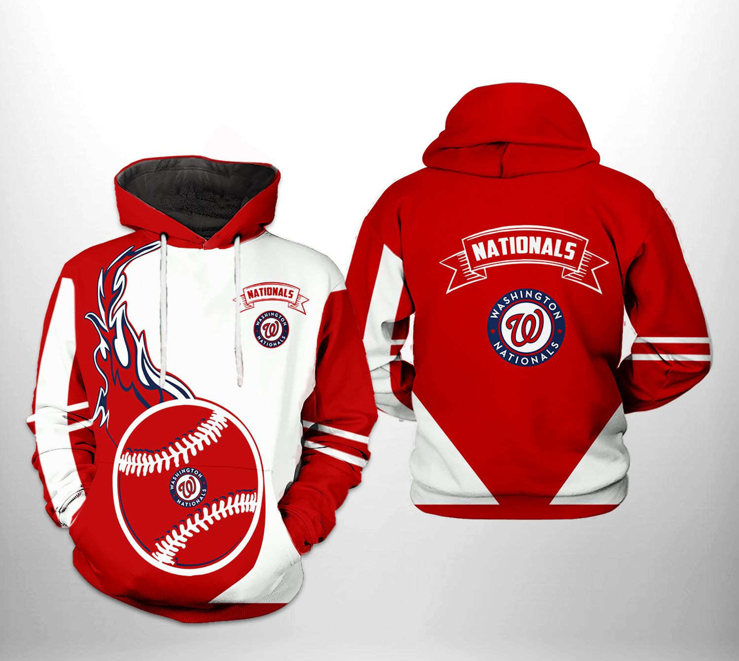 Washington Nationals MLB Classic 3D All Over Print Hoodie & Zip Hoodie