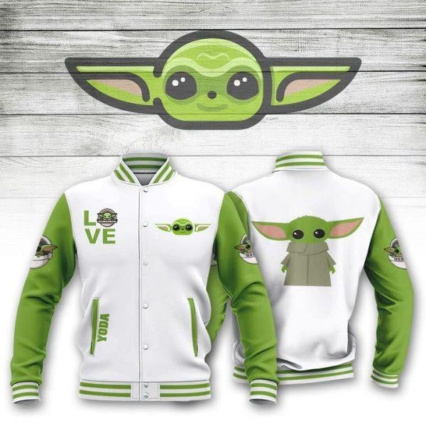 Baby Yoda Star Wars, Love Baby Yoda Baseball Jacket 19