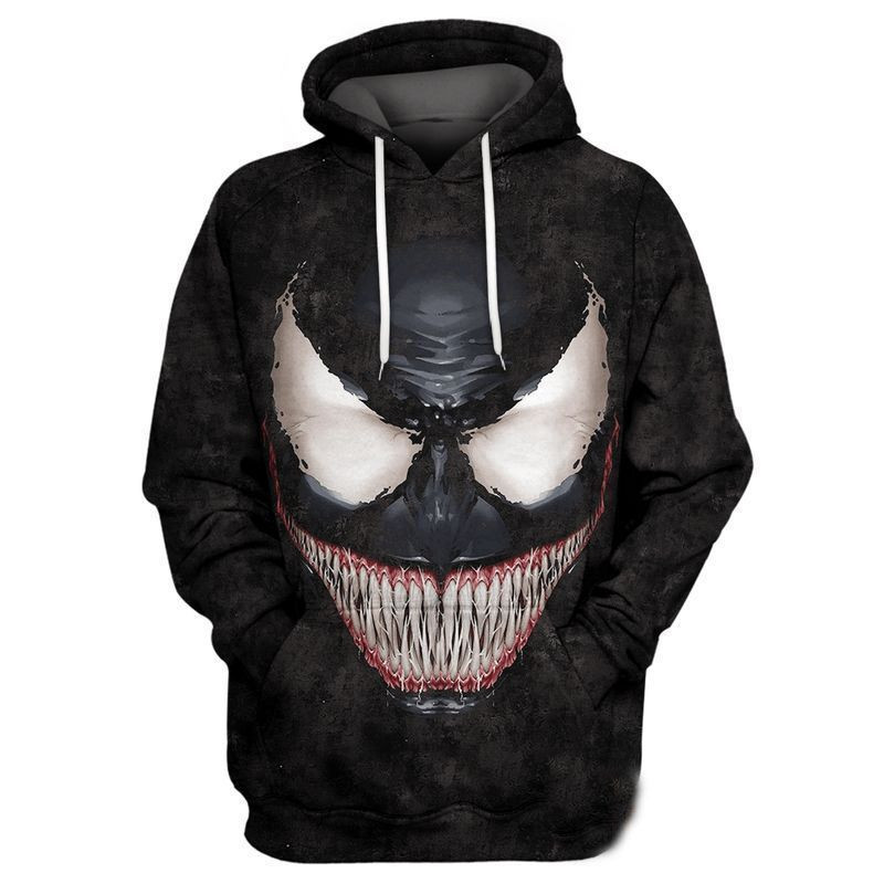 Venom Smile Over Print 3d Hoodie Zip Hoodie