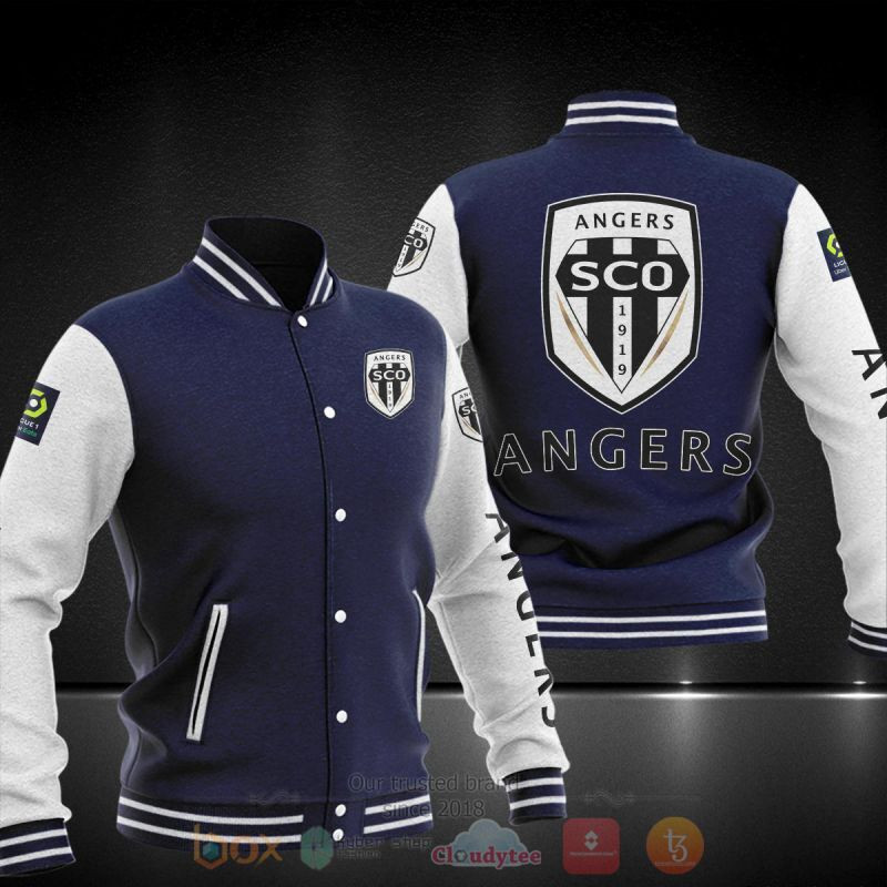 Angers SCO Dark Blue White Baseball Jacket