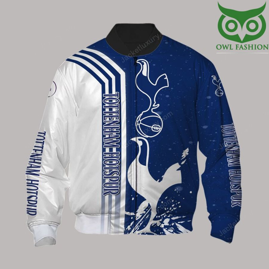 Tottenham Hotspur FC Blue White Pattern Bomber Jacket
