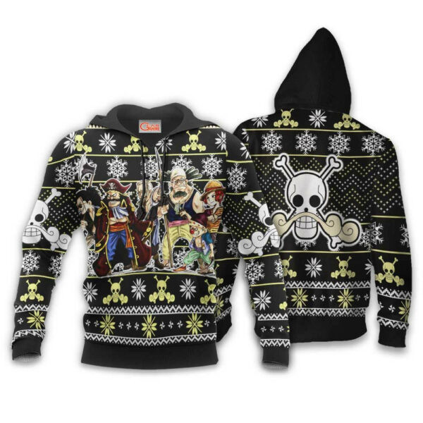 Roger Pirates Ugly Christmas Sweater One Piece Anime 1k491 Cartoon Graphic Outfits Aop 3d Hoodie, Zip Hoodie 1866