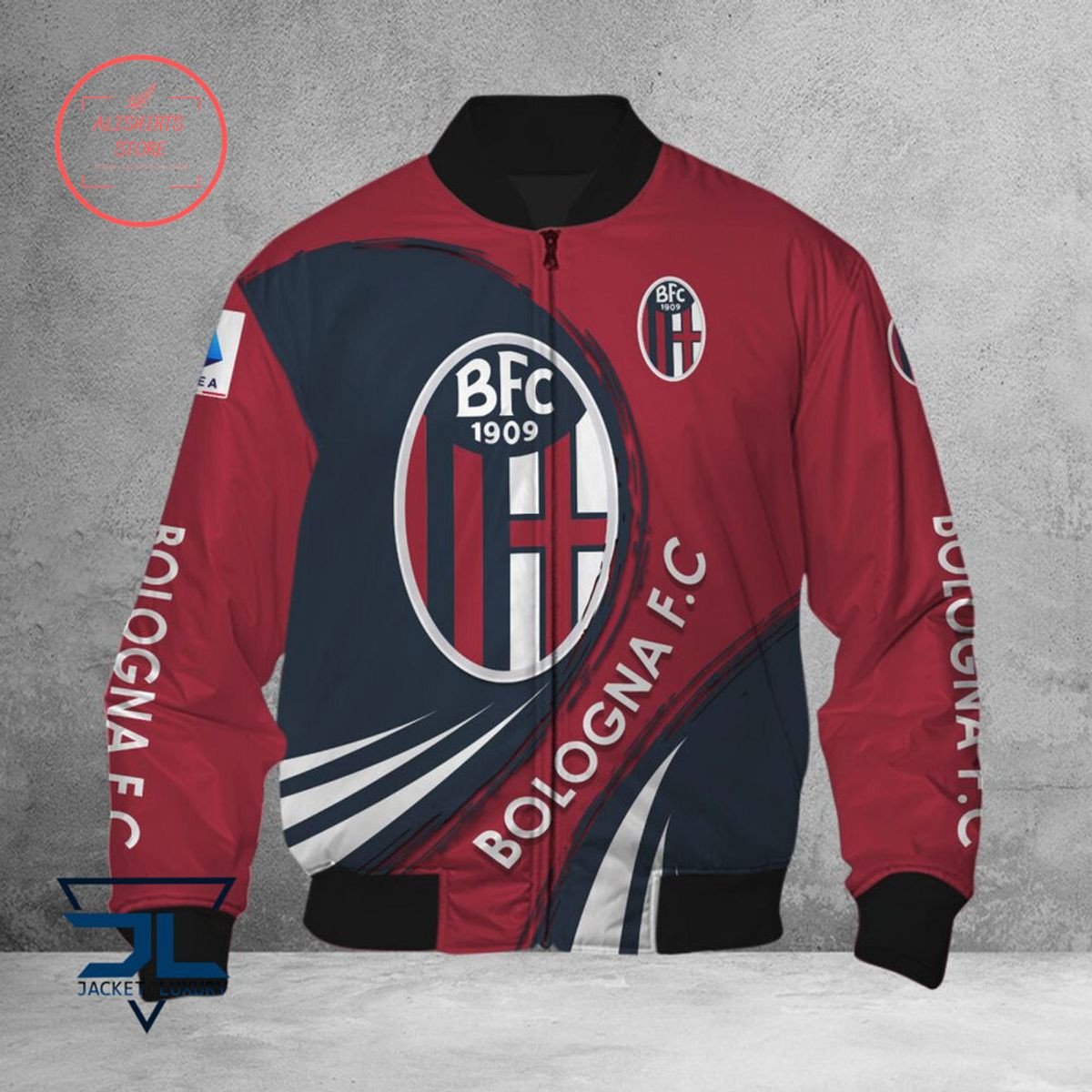 Bologna FC Red Dark Blue Bomber Jacket
